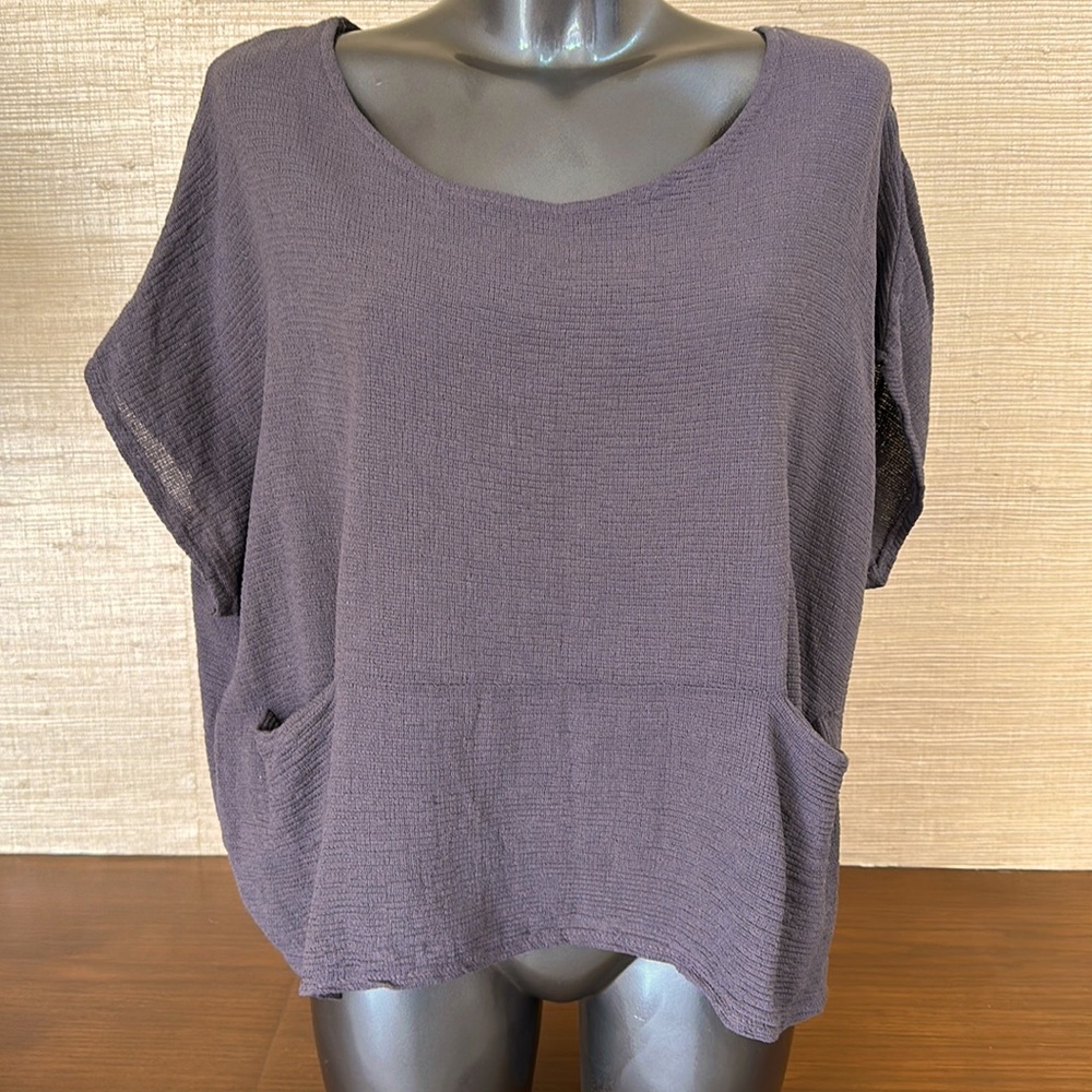 Oversized cotton top in hand dyed brown. New with tags from Sundance.